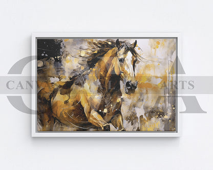 Abstract Paint Horse Canvas Wall Art