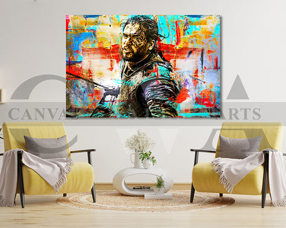Jon Snow Canvas Wall Art Abstract Movie Poster