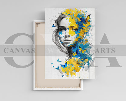 Abstract Woman Butterfly Canvas Print