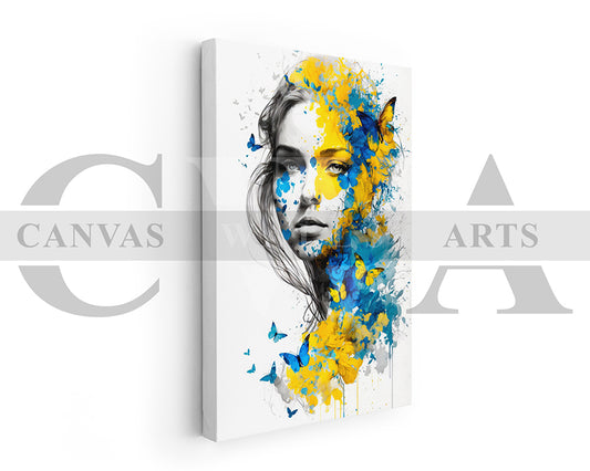 Abstract Woman Butterfly Canvas Print