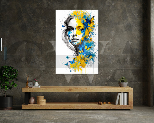 Abstract Woman Butterfly Canvas Print