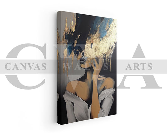 Abstract Woman Painting Canvas Frame Wall Art