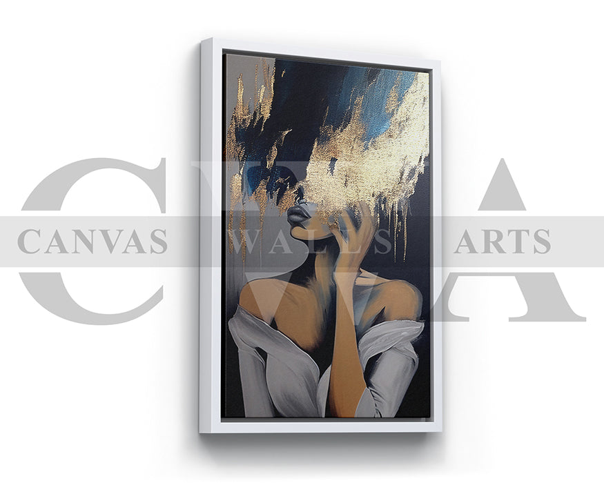 Abstract Woman Painting Canvas Frame Wall Art