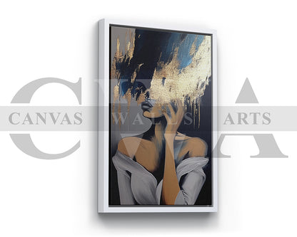 Abstract Woman Painting Canvas Frame Wall Art