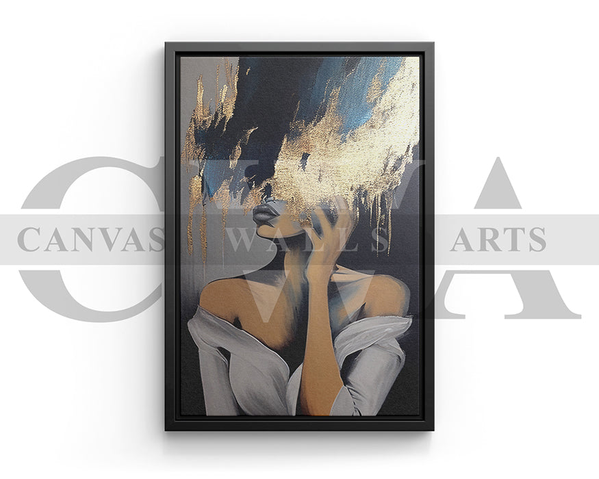 Abstract Woman Painting Canvas Frame Wall Art