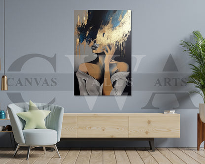 Abstract Woman Painting Canvas Frame Wall Art