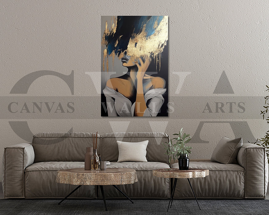 Abstract Woman Painting Canvas Frame Wall Art
