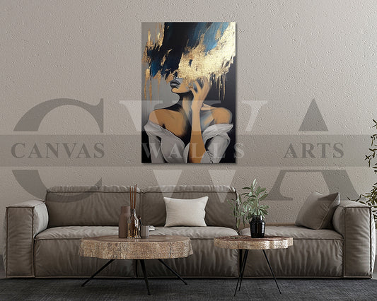 Abstract Woman Painting Canvas Frame Wall Art