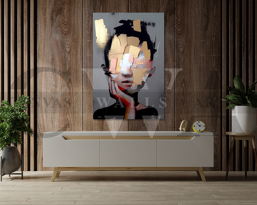 Abstract Woman Painting Canvas Frame