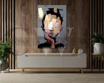 Abstract Woman Painting Canvas Frame