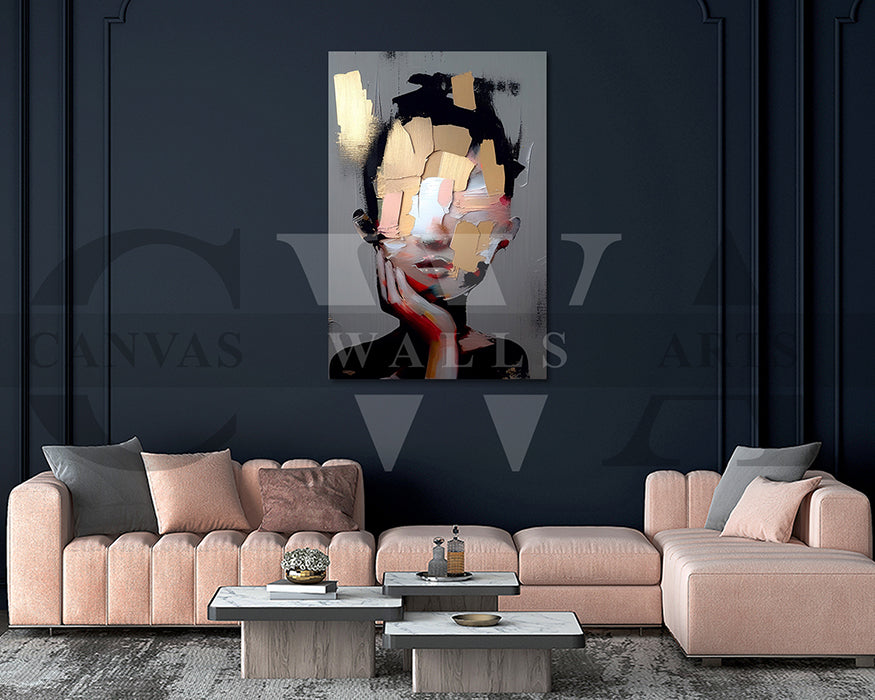 Abstract Woman Painting Canvas Frame