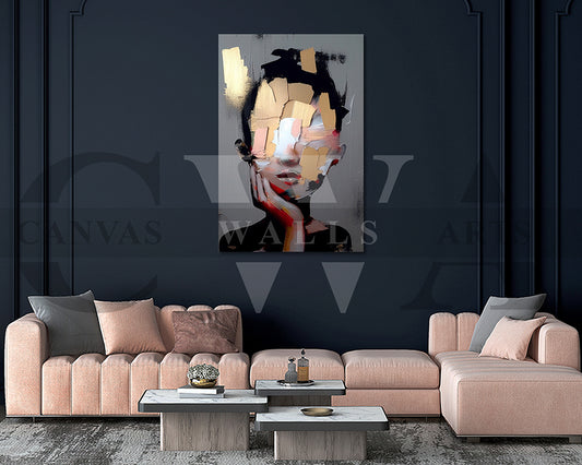 Abstract Woman Painting Canvas Frame