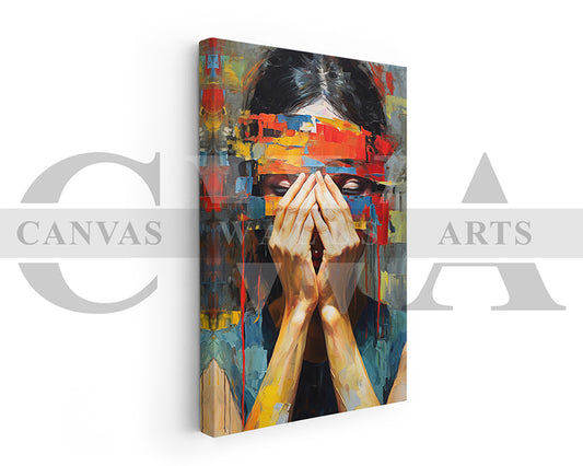 Abstract Woman Painting Canvas Print