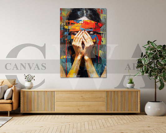 Abstract Woman Painting Canvas Print