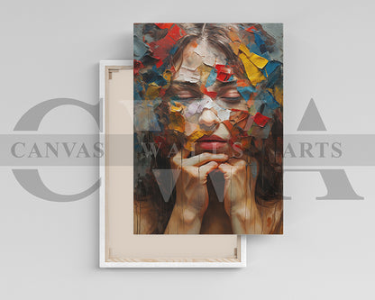 Abstract Woman Painting Canvas Wall Art