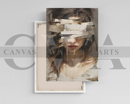 Abstract Woman Painting Canvas Wall Art