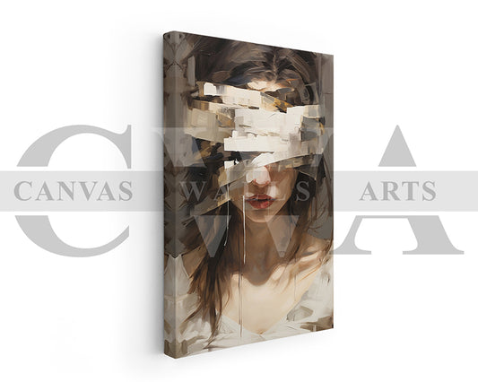 Abstract Woman Painting Canvas Wall Art