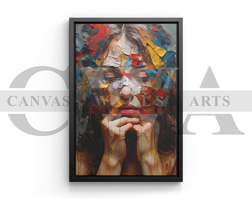 Abstract Woman Painting Canvas Wall Art