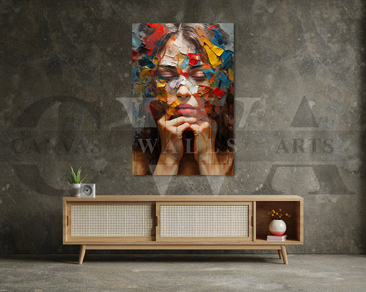 Abstract Woman Painting Canvas Wall Art