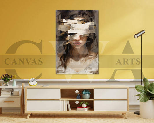 Abstract Woman Painting Canvas Wall Art