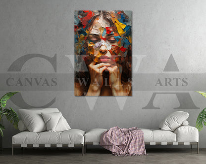 Abstract Woman Painting Canvas Wall Art