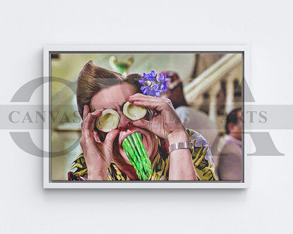 Ace Ventura Fruit Face Canvas Wall Art Movie Oil Painting Canvas Print