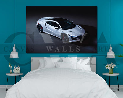 Acura NSX Canvas Wall Art Sport Car Poster Print