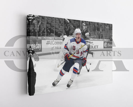 Adam Fox Black & White Canvas Art Ice hockey Canvas Wall Art