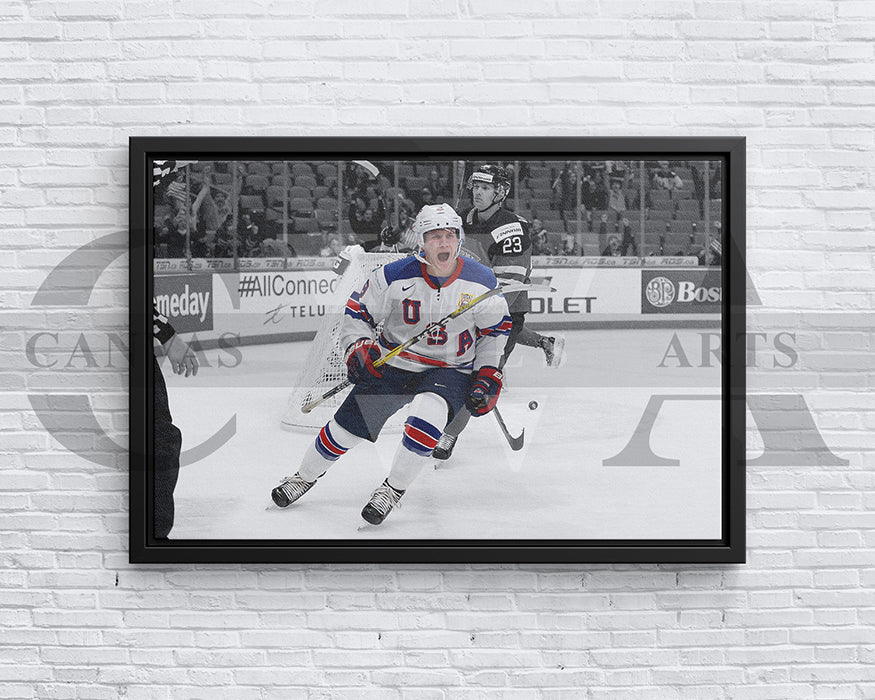 Adam Fox Black & White Canvas Art Ice hockey Canvas Wall Art