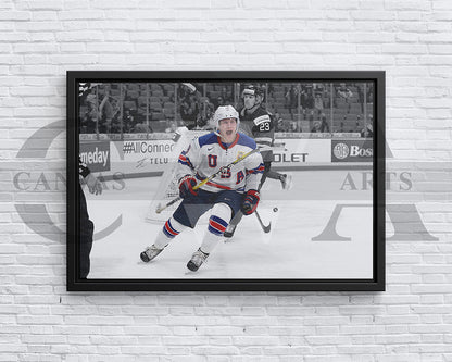 Adam Fox Black & White Canvas Art Ice hockey Canvas Wall Art