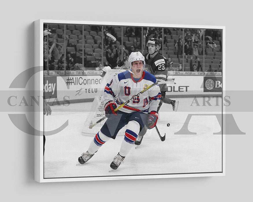 Adam Fox Black & White Canvas Art Ice hockey Canvas Wall Art