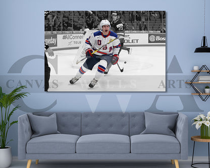 Adam Fox Black & White Canvas Art Ice hockey Canvas Wall Art
