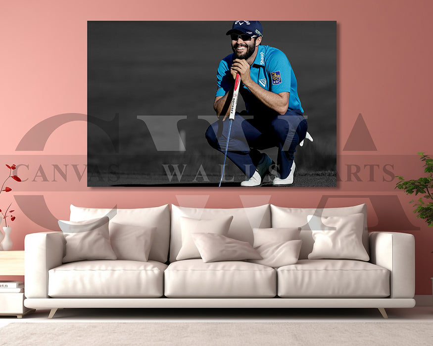 Adam Hadwin Black & White Canvas Art Golf Canvas Wall Art