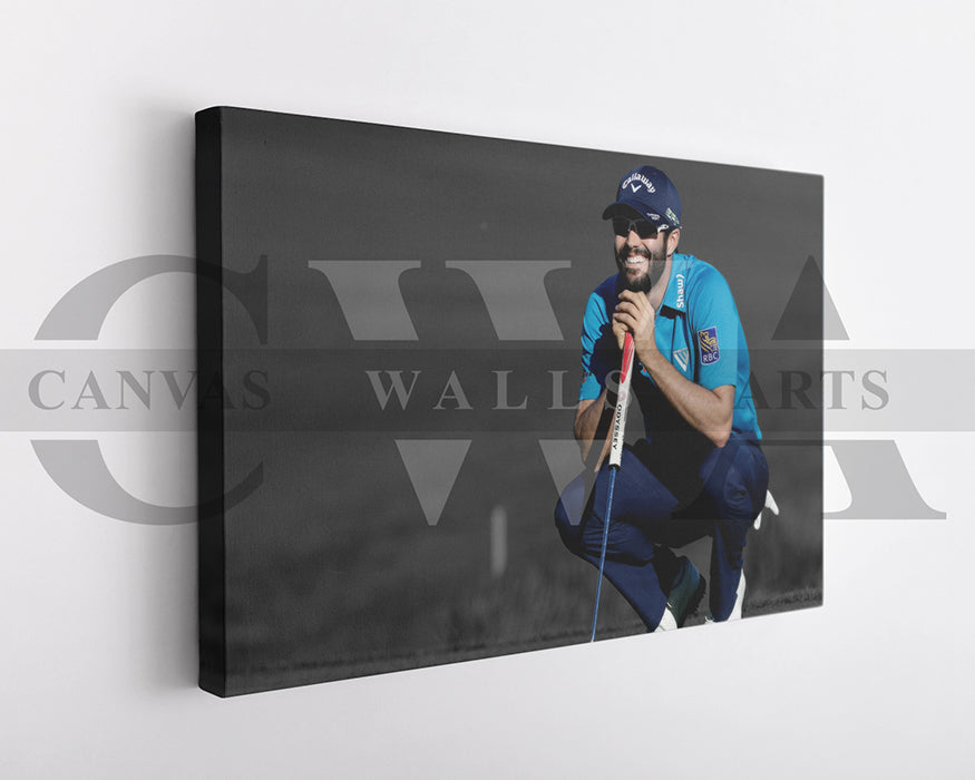Adam Hadwin Black & White Canvas Art Golf Canvas Wall Art