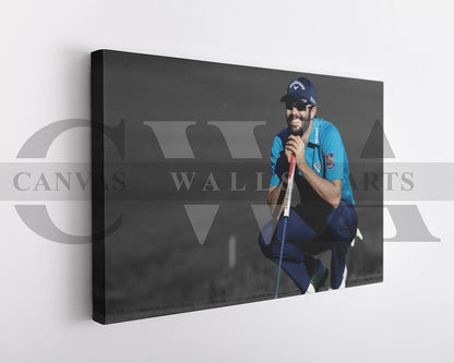 Adam Hadwin Black & White Canvas Art Golf Canvas Wall Art