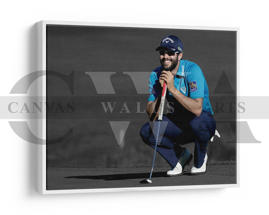Adam Hadwin Black & White Canvas Art Golf Canvas Wall Art