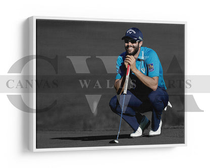 Adam Hadwin Black & White Canvas Art Golf Canvas Wall Art