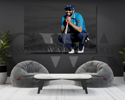 Adam Hadwin Black & White Canvas Art Golf Canvas Wall Art