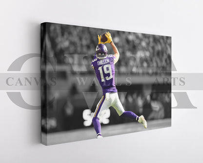 Adam Thielen Black & White Canvas Art American Football Canvas Wall Art