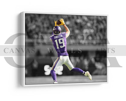 Adam Thielen Black & White Canvas Art American Football Canvas Wall Art