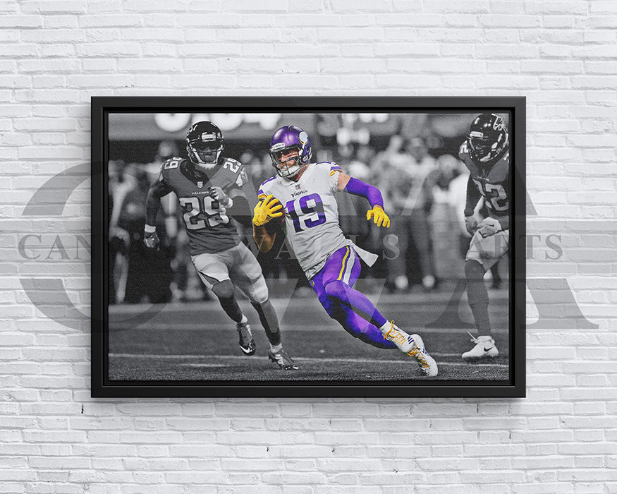 Adam Thielen Black & White Canvas Art American Football Canvas Wall Art
