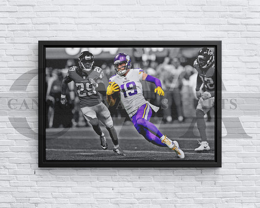 Adam Thielen Black & White Canvas Art American Football Canvas Wall Art