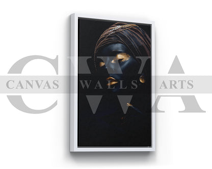 African Black and Gold Woman Canvas Print