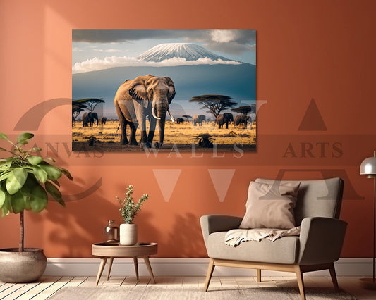 African Elephant Canvas Wall Art Animal Poster Print Frame