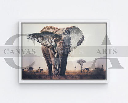 African Elephant Canvas Wall Art Animal Poster Print