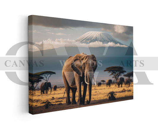 African Elephant Canvas Wall Art Animal Poster Print Frame