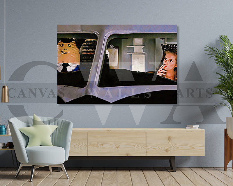 Airplane Smoking Canvas Wall Art Movie Oil Painting Canvas Print