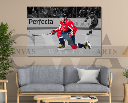 Aleksander Barkov Black & White Canvas Art Ice hockey Canvas Wall Art