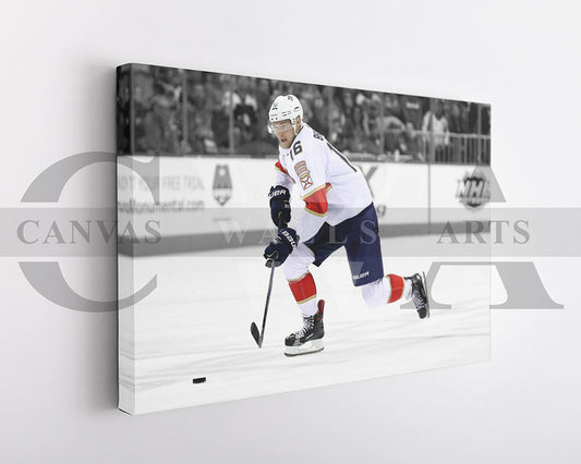 Aleksander Barkov Black & White Canvas Art Ice hockey Canvas Wall Art