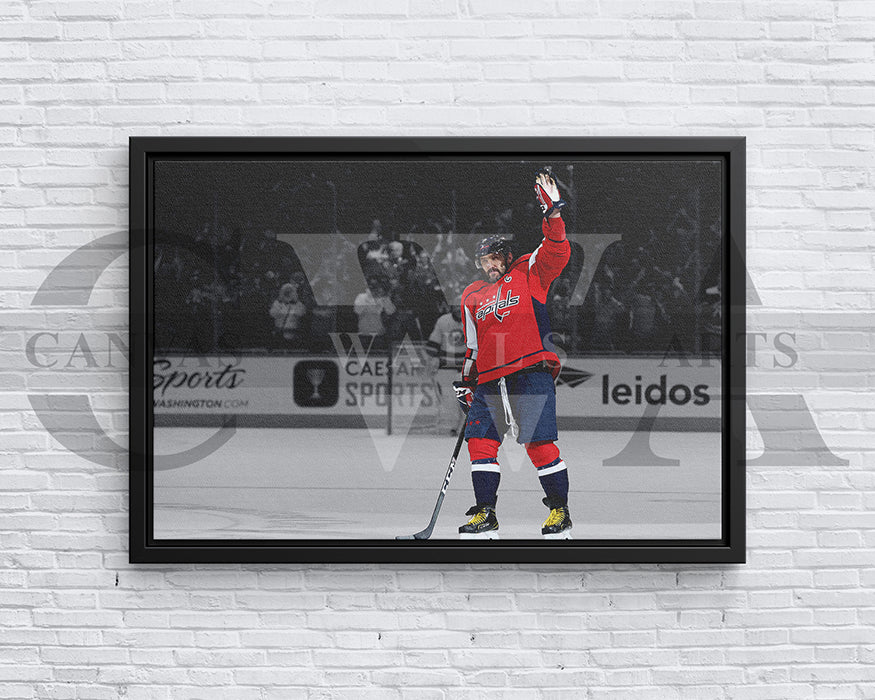 Alexander Ovechkin Black & White Canvas Art Ice hockey Canvas Wall Art